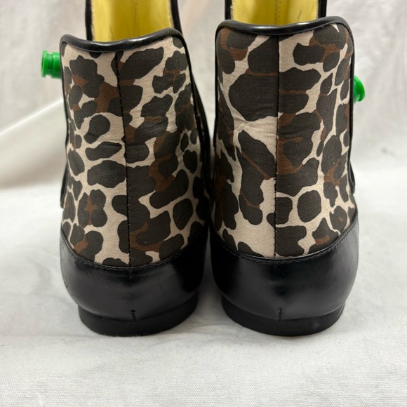 TORY BURCH 'LOGO TOGGLE ANKLE" BOOTIE BLACK/REVA LEOPARD 7.5 - Picture 8 of 9